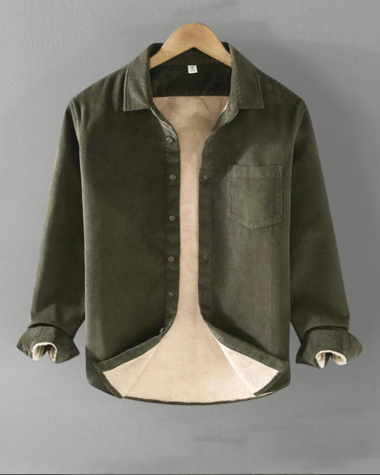 Chemise à manches longues en velours côtelé