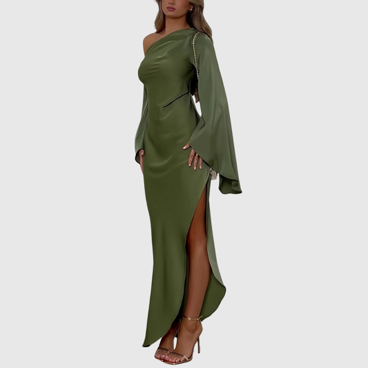 Élégante robe de soirée asymétrique