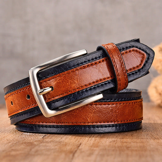 Ceinture en cuir bicolore